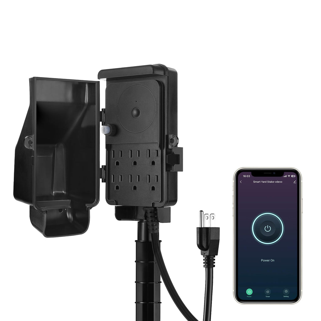 DEWENWILS WiFi Smart Yard Stake Timer Plug, Outdoor Power Stake Timer