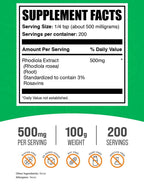 BulkSupplements.com Rhodiola Rosea Extract - 3% Rosavin, Rhodiola Extract - Rhodiola Root Extract, Rhodiola Supplement - Vegan & Gluten Free, 500mg per Serving, 100g (3.5 oz) (Pack of 1)
