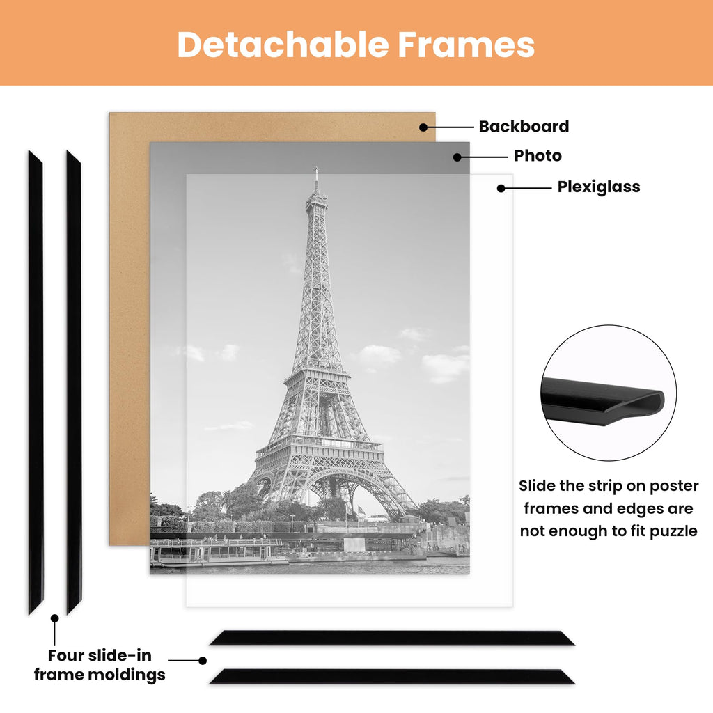 upsimples 24x36 Poster Frame, Easy Slide-In Assembly, Black, 3 Pack