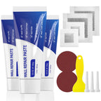 SEISSO Drywall Repair Kit, Wall Mending Agent*3(100g), Wall Patch*4, Scraper and Sandpaper*2, Wall Repair Paste Kit for Wall Cracks, Graffiti, Whitewall Hole Filler and Plaster Dent Repair