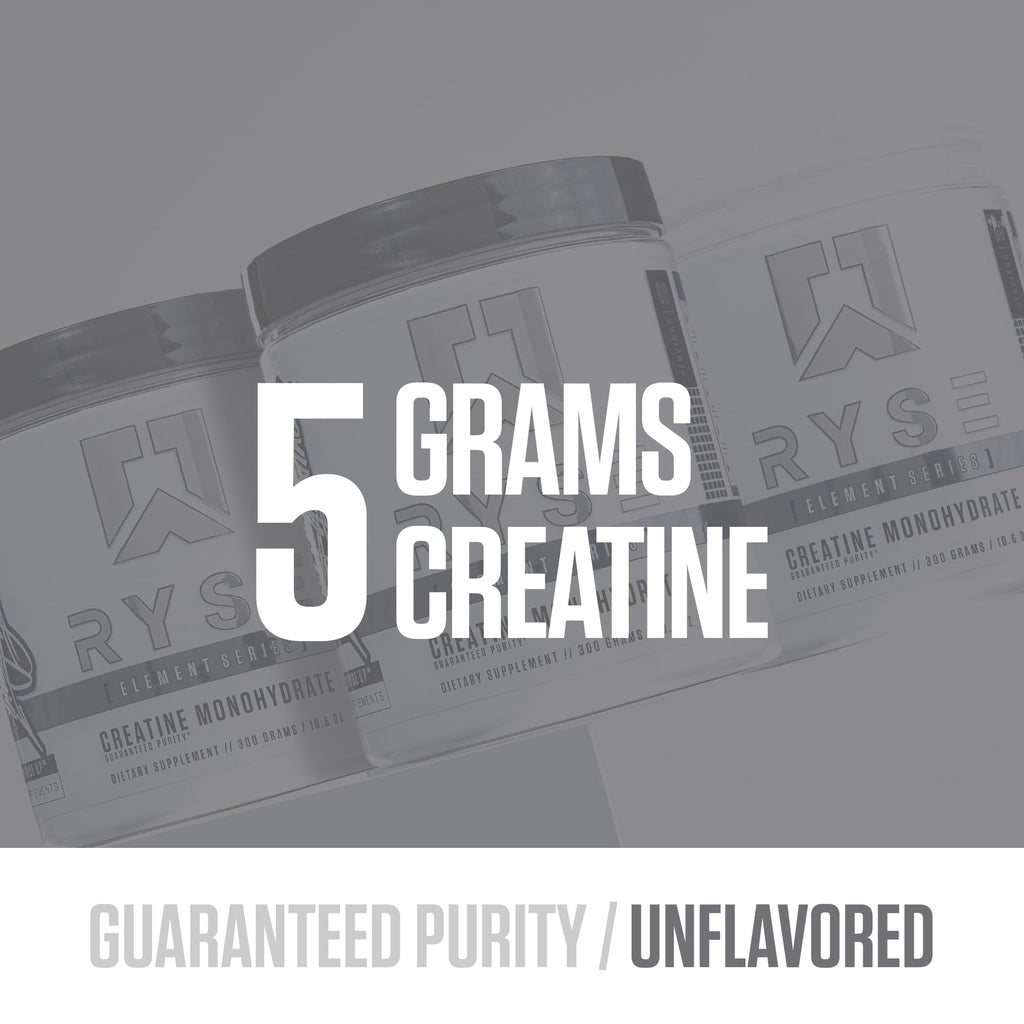RYSE Creatine Monohydrate Powder - Unflavored - Supports Men & Women Lean Muscle Growth, Strength, Power, and Endurance - Helps Reduce Fatigue and Improve Workout Recovery - 60 Servings