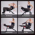 MERACH Ab Machine, Multi-Functional Adjustable Ab Trainer, Ab Workout Bench for Home Gym, Sit Up Machine for Abdominal, Exercise Chair for Full Body Workout