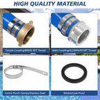 2" x 100 ft Backwash Hose for Swimming Pools, Heavy Duty PVC Lay Flat Water Discharge Hose,Durable Pool Drain Hose with Aluminum Pin Lug Fittings for Pump And Filters