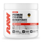 RAW Nutrition Creatine Monohydrate Powder, Unflavored (30 Servings) - Micronized Creatine Monohydrate Supplement for Workout Performance, Build Muscle & Strength - Creatine Powder for Men & Women