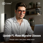 Goiteia FL 41 Migraine Glasses,Light Sensitivity Glasses for Fluorescent LED Glare,Photophobia,Computer Screen Glare,Spring Hinges for Better Comfort