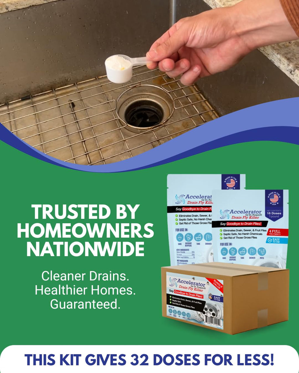 Drain Powder 32oz Powder – Complete Drain & Pipe Treatment Kit
