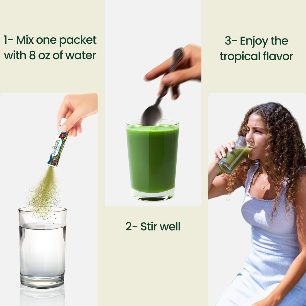OPTIVIDA Fruits & Veggie Mix Super Greens Powder Packets (30 Days)- 50+ Superfood Green Juice Powder & Greens Supplements W/Probiotic, Antioxident, Digestive Enzymes & Adaptagen Blends for Gut Health