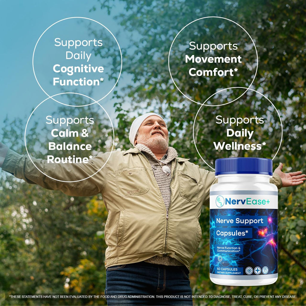 (2 Pack) NervEase - NervEase Support Capsules Advanced Formula Maximum Strength, Daily Premium Pills All Natural Ingredients Vitamins Support for Overall Health & Wellness, 120 Capsules for 2 Months