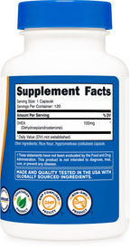 Nutricost DHEA 100mg, 120 Capsules - Gluten Free, Soy Free, Non-GMO, Supplement