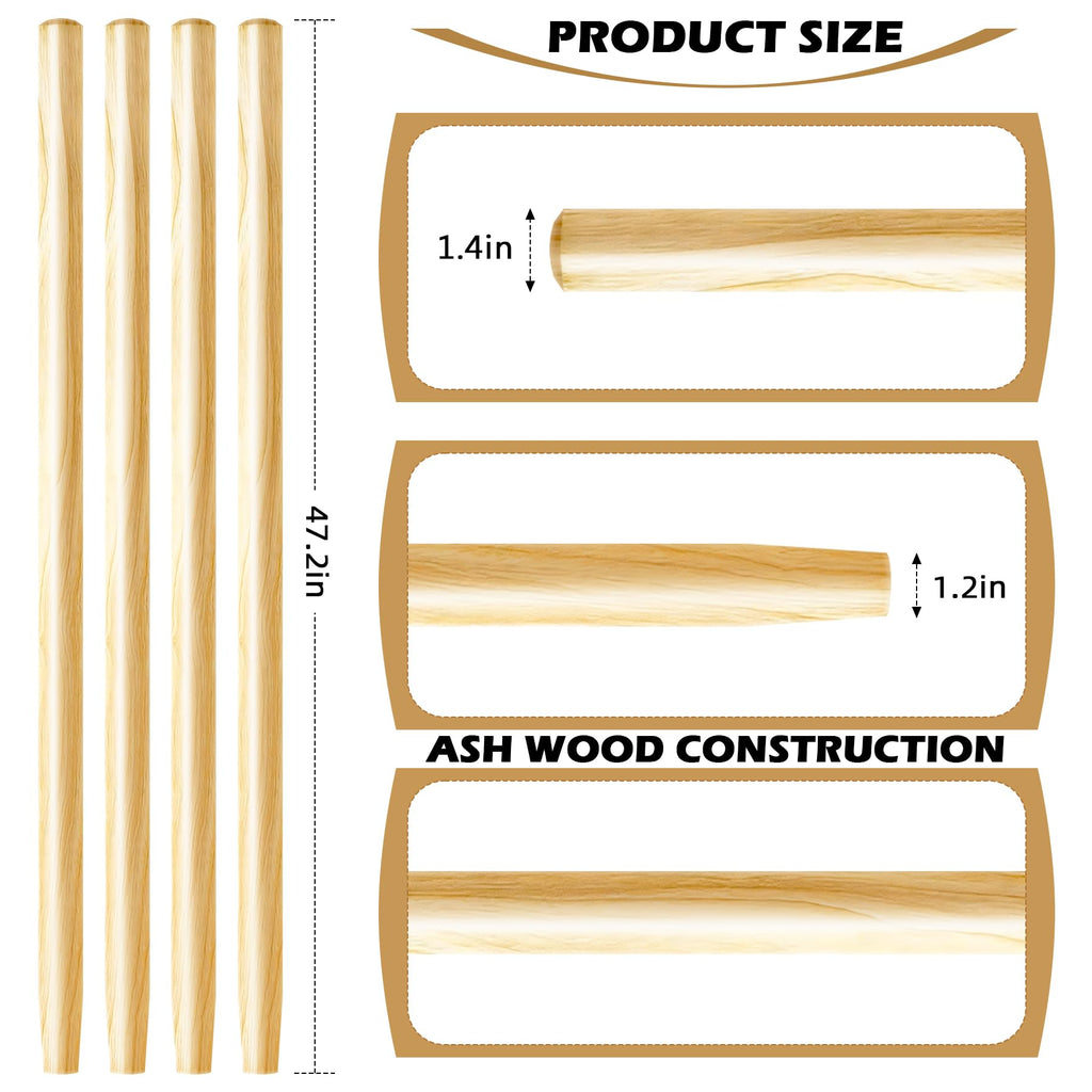 48" Wooden Shovel Handle Replacement for Garden