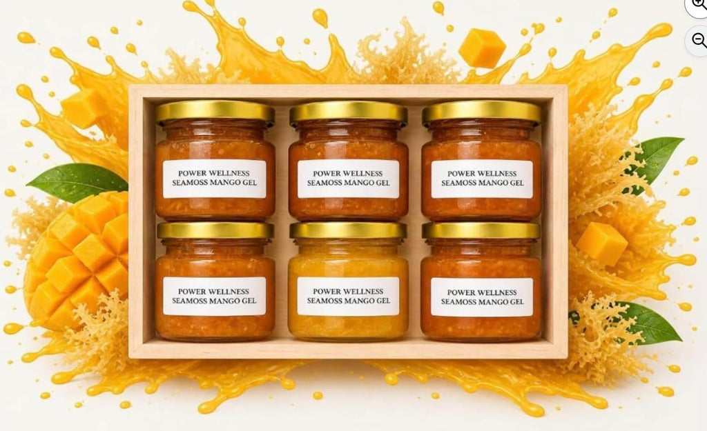 Sea Moss Gel Variety Pack (1.5 oz Jars) – Mango, Peach, Banana, Pineapple, Coconut etc Blends – All Natural, Non-GMO – Supports Energy, Digestion & Immunity (Seamoss Mango Gel 6 pack)