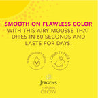 Jergens Natural Glow Instant Sun Self Tanner Mousse Bundle, Deep Bronze, Sunless Tanning, 6 Oz Bottle and Application Mitt