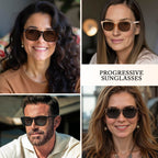 RLOZRN 4 Pack Progressive Reading Sunglasses for Women Men, No Line Square Multifocal Sun Readers UV400 Protection