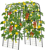 7FT Garden Trellis Arch for Climbing Plants – Tall Outdoor Metal Trellis for Vegetables, Peas, Tomatoes,﻿ Cucumber Trellis Arch & Vertical Garden Climber Plant Support for Vine Plants