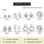 QJLE 6 Pairs Silver Dangle Earrings for Women Geometric Knot Statement Drop Earrings Lightweight Huggie Earrings Trendy Jewelry Gifts