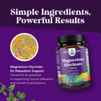 Pure Magnesium Glycinate Supplement 400mg Per Serving - Vegan High Absorption Chelated Magnesium Capsules for Women & Men with Elemental 400mg for Mood Sleep and Relaxation Support - 180 Count