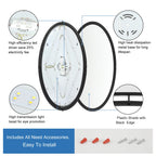 DLLT Flush Mount LED Ceiling Light: 32 Inch 5CCT (3000K-6000K) & Dimmable Ceiling Light Fixtures for Bedroom Hallway - 45W Modern Black Super Bright Kitchen Lighting Fixtures Ceiling