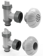 MASCARRY Above Ground Pool Parts, Plunger Valves for Pools Replacement Parts, Pool Pump Part with On Off Plunger Valves, 1.5" Outlet Strainer & Inlet Nozzle, Pool Hose Adapter for Sand Pump