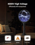 YISSVIC Electric Fly Swatter 4000V Bug Zapper Racket Dual Mode (1, Black)