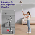 ClicLak Wall Cleaner Mop, Instantly Attach & Remove Cloth Touch-Free, Triangular Clamp Clip Ceiling Cleaning Duster with 67 Inches Handle, 5 Dry Cloths for Walls, Window, Floor, Baseboard