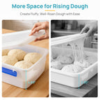 Vtopmart 2 Pack Pizza Dough Proofing Box, Pizza Dough Container with Snap-on Lids, BPA Free Food Storage Containers with Lids and Buckle-Up Latches, Bread Proofing Box Fits 4-6 Balls