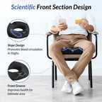 ZIKEE Dual U-Shaped Donut Pillow for Tailbone Pain, Hemorrhoid Pillow for Sitting with Pressure Relief Hole & Slope Design, Donut Seat Cushion for Coccyx, Postpartum & Post Surgery Sitting Relief