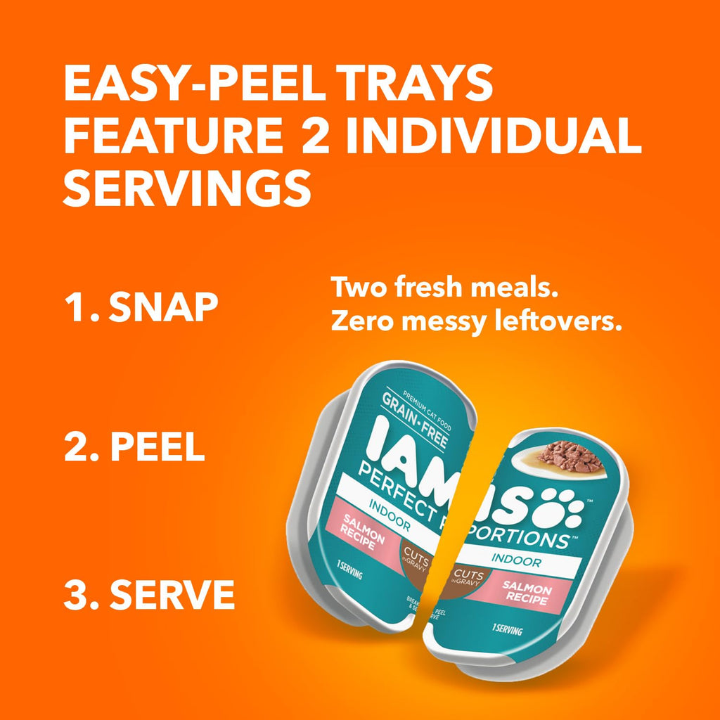 IAMS Perfect Portions Cuts in Gravy Wet Cat Food, Tuna & Salmon, 12 count