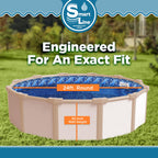 Smartline 24 ft Round Swimming Pool Liner | Stone Harbor | Unibead Style | 52 Inch Wall Height | 25 Gauge Vinyl | for Steel Sided Above Ground Pools | Gasket Kit Included