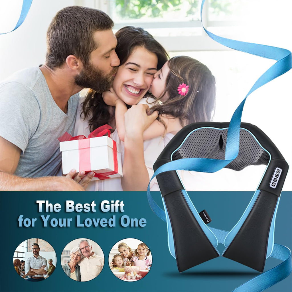 Mo Cuishle Shiatsu Back Shoulder and Neck Massager with Heat, Electric Deep Tissue 4D Kneading Massage, Best Gifts for Women Men Mom Dad, Fathers Day, Mothers Day, Christmas Gifts