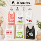 YoYoRain 1000 Count White Thank You T-Shirt Bags, 11 x 6 x 21 in