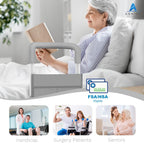 Agrish Bed Rails for Elderly Adults Safety, Bed Rails for Seniors Supports 350lbs with Motion Lights & Storage Pouch, Adjustable Bed Cane with Non-Slip Grip, Stable Bed Assist Rails for Seniors