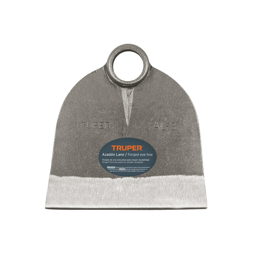 Truper Lane No. 3 Field Hoe Head, 2.1 lb Forged Steel, Heavy-Duty Replacement Hoe Head for Agriculture and Landscaping (Model AL-3/10609)