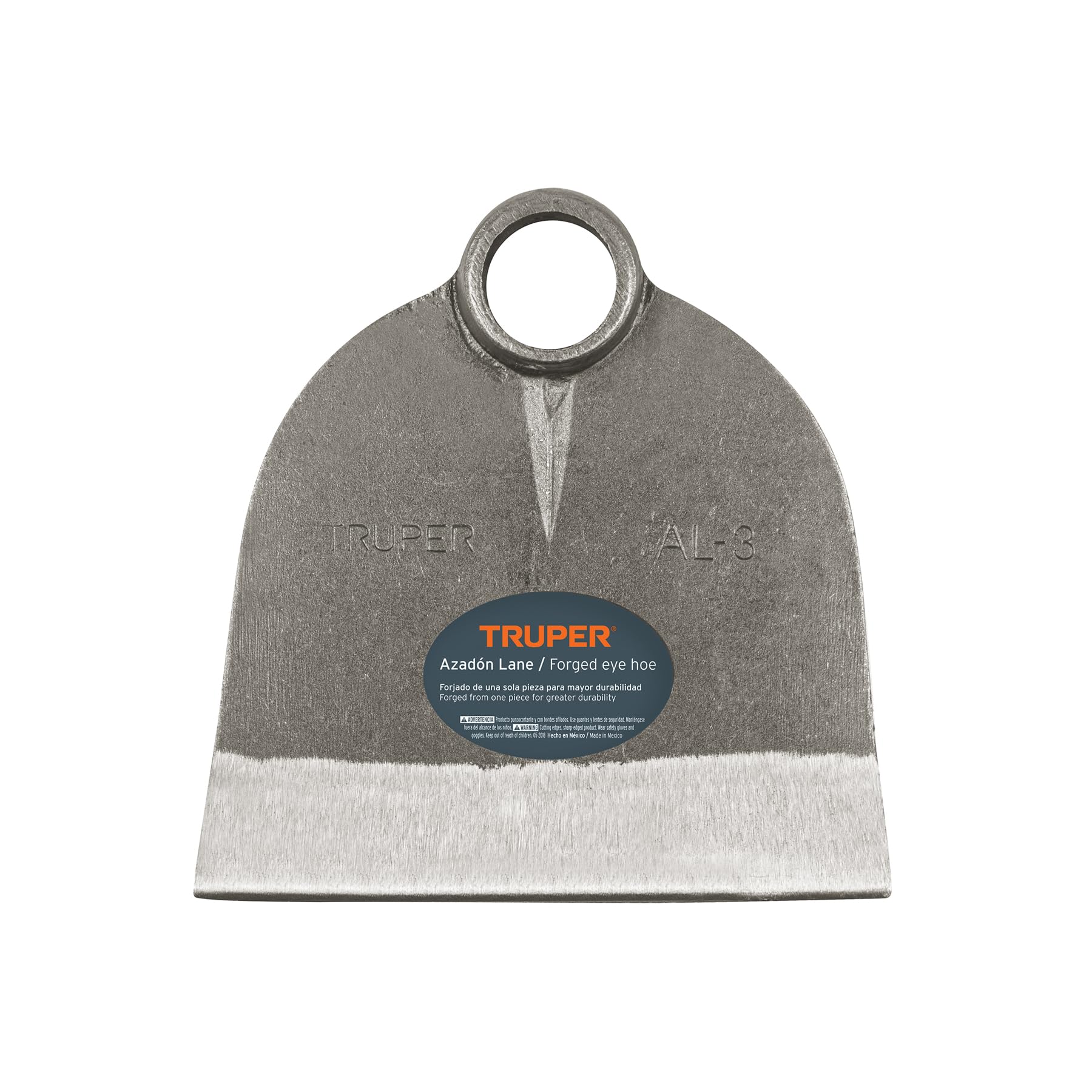 Truper Lane No. 3 Field Hoe Head, 2.1 lb Forged Steel, Heavy-Duty Replacement Hoe Head for Agriculture and Landscaping (Model AL-3/10609)