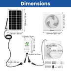ecoCalm Solar Powered Fan 6" with Thermostatic and Battery for Chicken Coop