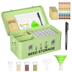 CZMIYRPY 60 Slots Seed Organizer Seed Storage Seed Box 3 Compartments Seeds Organizer Storage Box Metal Garden Seeds Packet Container with Lid and Safety Locks for Flower Plants Garden