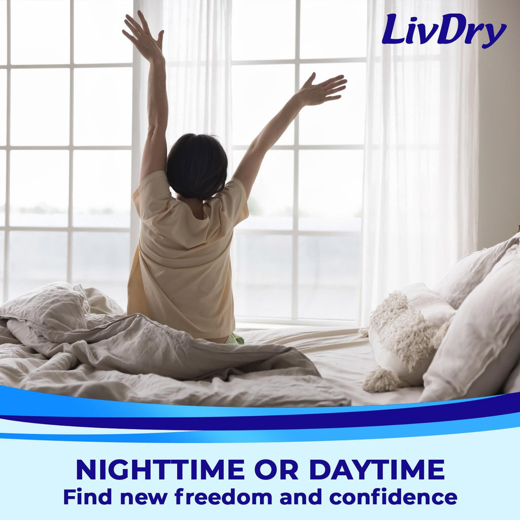 LivDry XL Overnight Adult Diapers for Women and Men, Incontinence Underwear, X-Large, 12-Pack