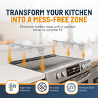 Linda’s Essentials Stainless Steel Stove Gap Covers (2 Pack) Adjustable Length 13.8" to 27.5" Stainless Steel, Steel Adjustable Gap Covers, Counter, Oven & Stove Gap Filler