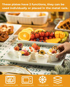 LAUCHUH 3 Tier Serving Tray, Porcelain Serving Platter Tier Serving Stand