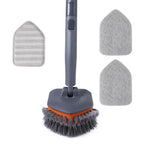 CLEANHOME Tub Tile Scrubber Brush with 3 Different Function Cleaning Pads and 56" Extendable Long Handle-No Scratch for Cleaning Bathroom Kitchen Toilet Wall Sink,Orange