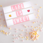 BONNYCO Pink Cinema Light Box with 400 Letters, Emojis, 2 Markers, USB
