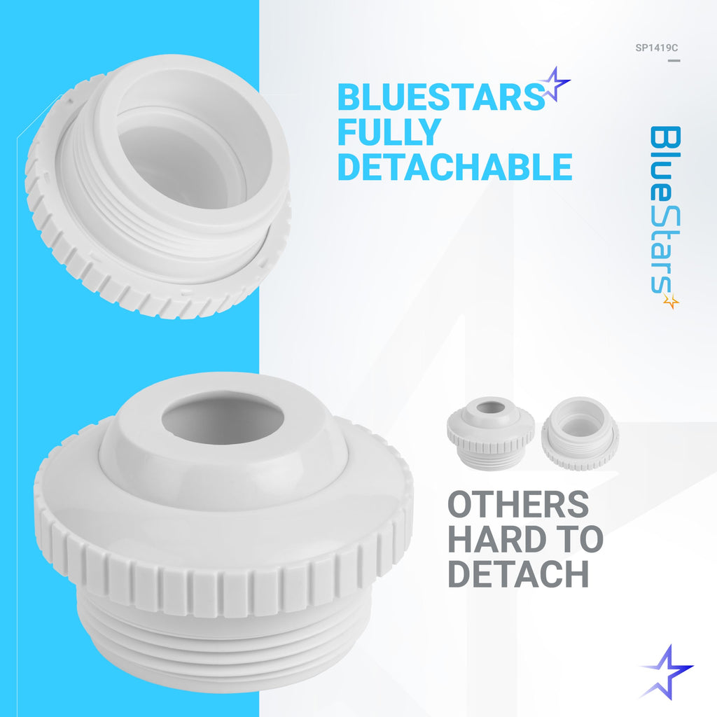 BlueStars Upgraded SP1419C Pool Spa Directional Flow Hydrostream Return Jet Compatible with 1-1/2-Inch MIP Thread Replacement Part - Replaces Hayward SP1419C - Pack of 6