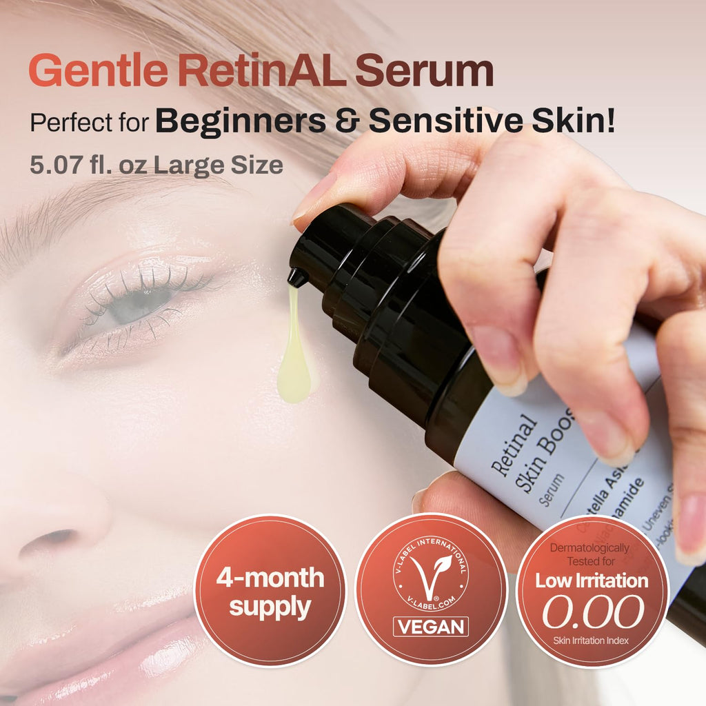 MEDITHERAPY Retinal Skin Booster Serum 5.07 Fl. Oz for Beginner & Sensitive Skin - Advanced Retinol Serum for Face and Body - Vegan Retinaldehyde Facial Serum for Uneven Skin Tone & Fine Lines