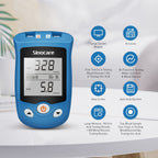 sinocare Uric Acid & Blood Sugar Monitor, 2 in 1 Meter, Uric Acid Testing & Blood Glucose Test Kit, 50pcs Uric Acid Test Strips + 50pcs Blood Suar Test Strips & 100pcs Lans., for Home Use UK