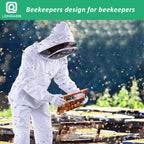 LONGADS Bee Suit for Men, Full Body Beekeeper Suit with Gloves and Veil XXL