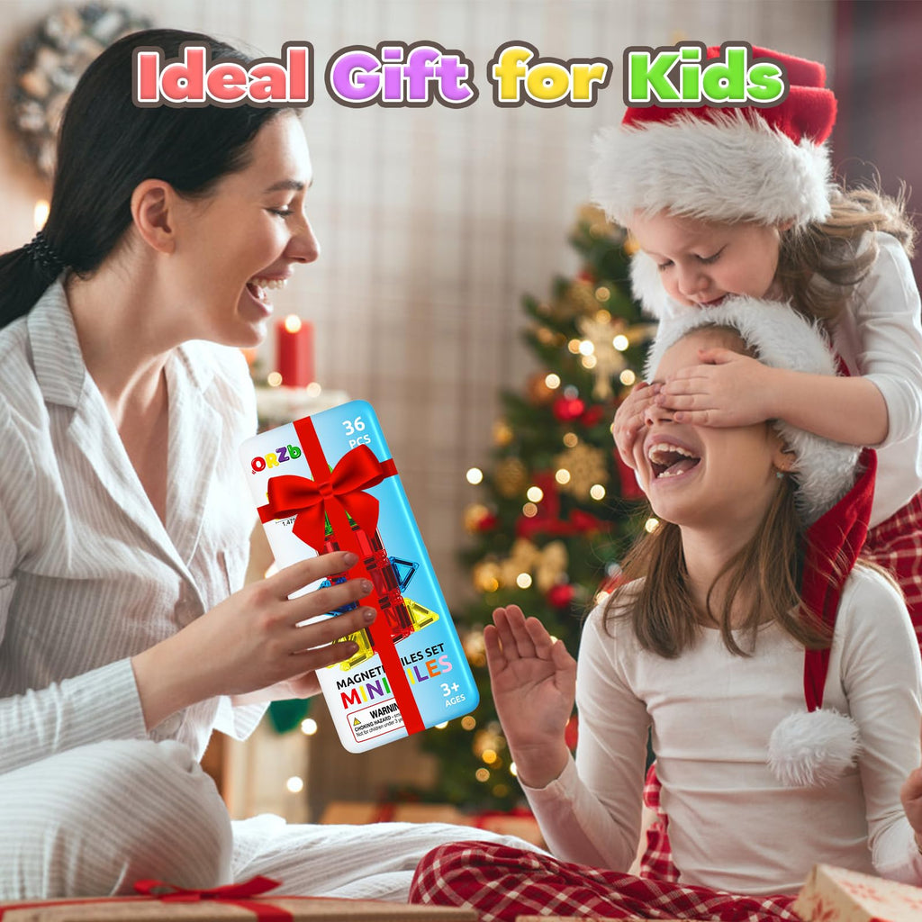 Magnetic Tiles Mini Travel Toddler Set, Magnetic Blocks Building Kids Toys & Games, Montessori Preschool Classroom Must Haves Educational Learning Sensory Toys for 3+ Year Old Boys Girls Birthday Gift