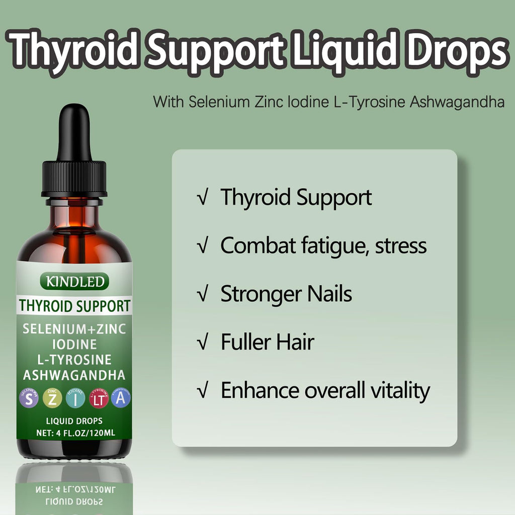 Kindled Thyroid Support Drops, Herbal Liquid Formula, 4 fl oz