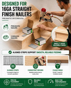 meite 16 Gauge Finish Nails 1-3/4 Inch Galvanized Straight T-Nail 30,000PCS