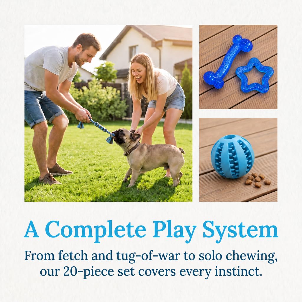 Beiker 20 Pack Puppy Chew Toys, Dog Teething Toys for Puppies Small Dogs
