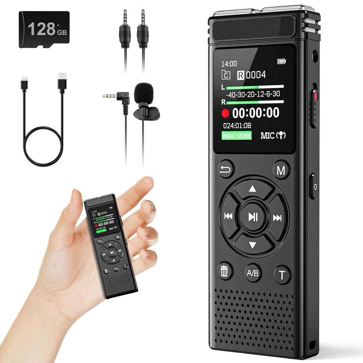 Tonfarb 136GB Digital Voice Recorder with Playback,9775 Hours Audio Record