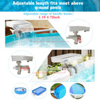 NICENICY Pool Waterfall with 7-Color LED Lights, Swimming Pool Waterfall Fountain for Above Ground Pools, Smooth Flowing Waterfall with Light for Relaxation, Fits 1.2" to 4.7" Above-ground Pool Frames